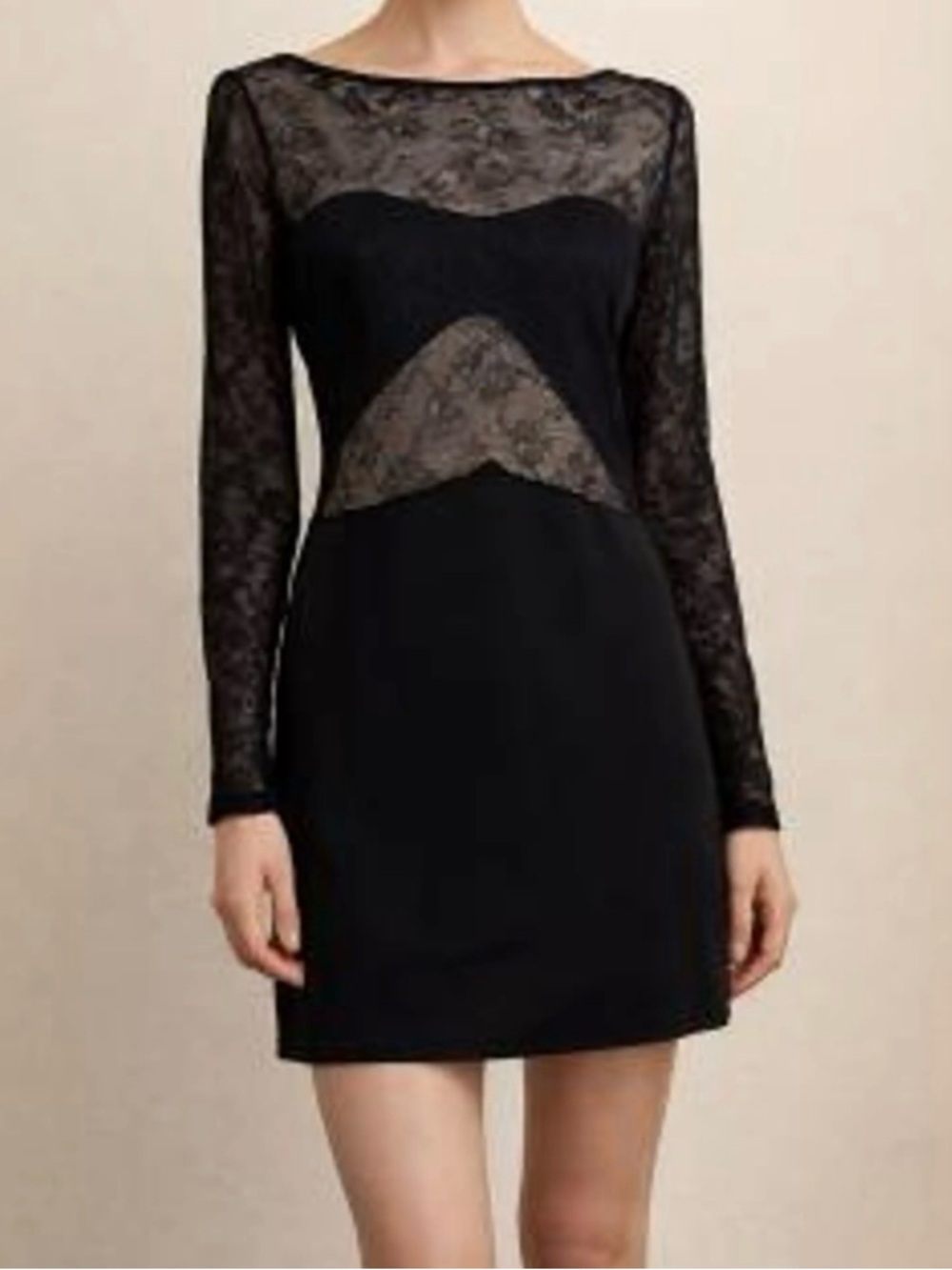 Chelsea & Violet Black Lace Long Sleeve Size Medium